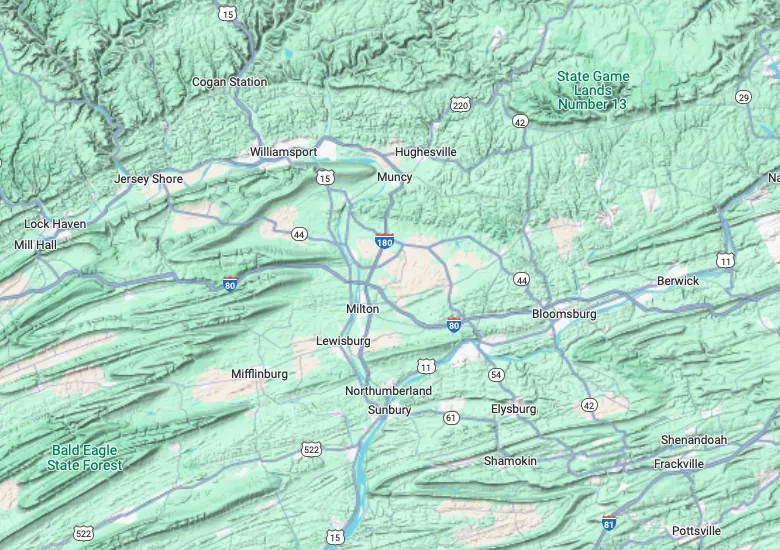 Union County Map by Union County Contracting in Lewisburg, PA