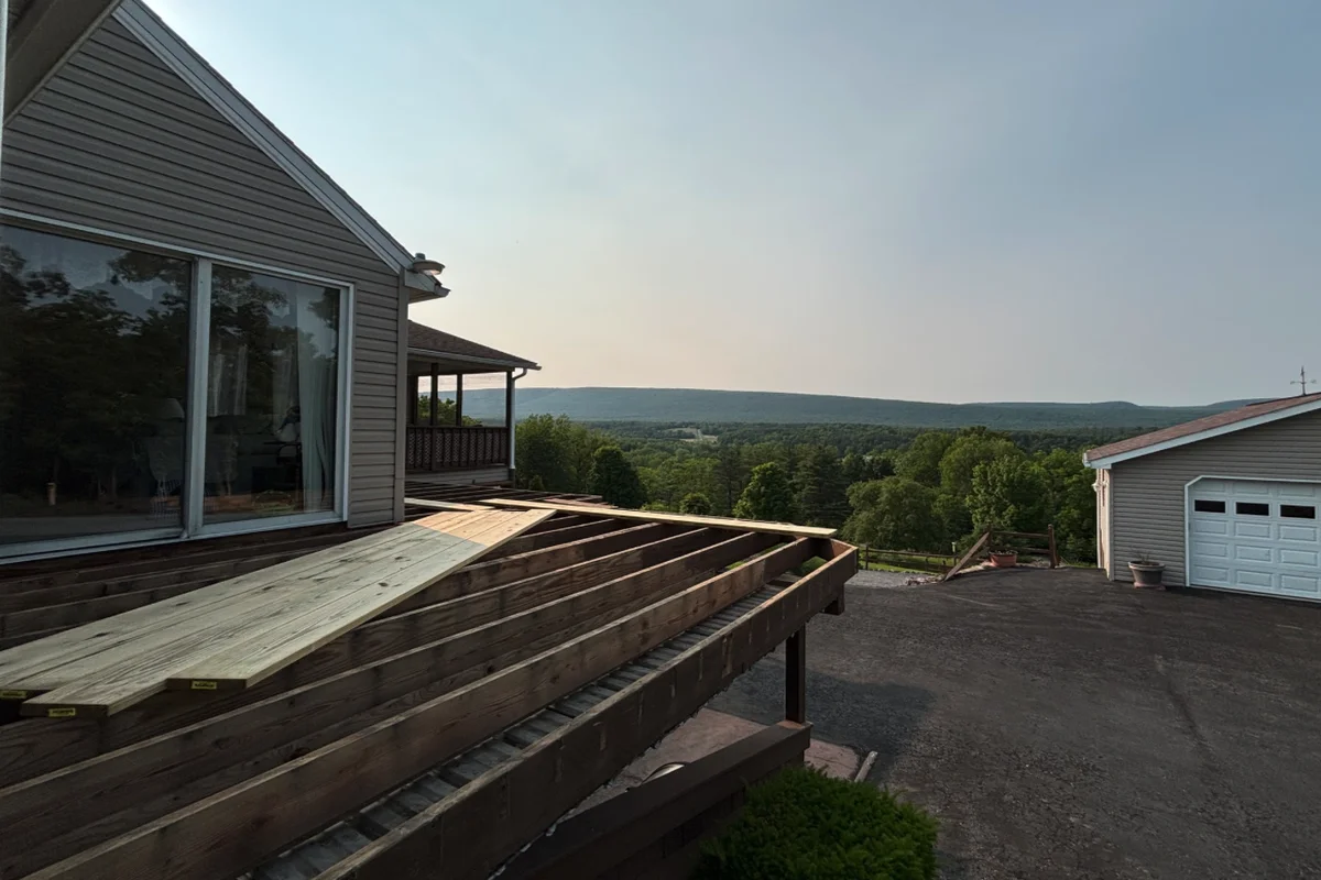 Before: Weathered deck in Selinsgrove, PA